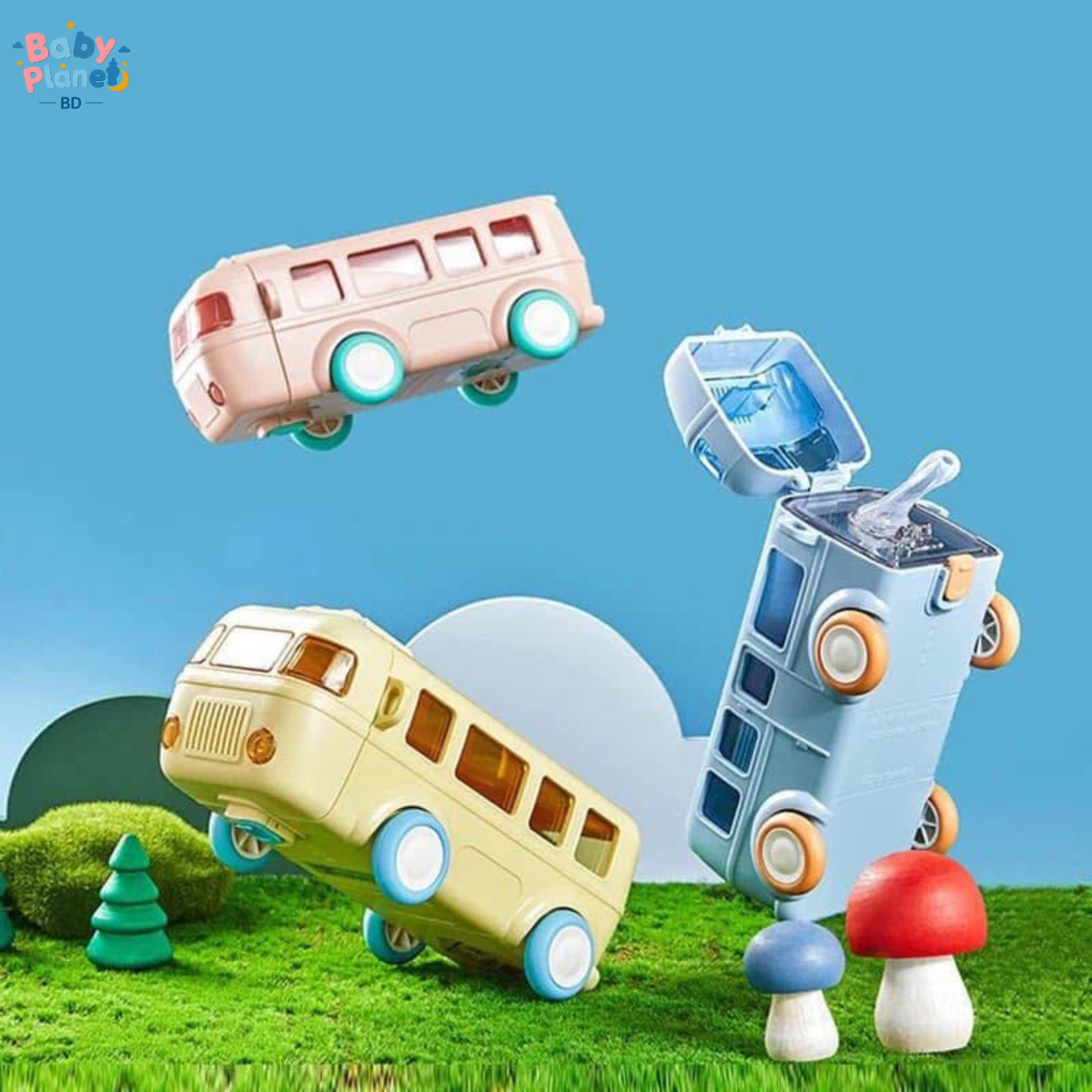 Creative Baby Bus Design Children’s Straw Water Cup